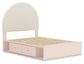 Cama tapizada con paneles y almacenamiento Wistenpine