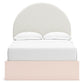 Cama tapizada con paneles y almacenamiento Wistenpine