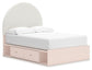 Cama tapizada con paneles y almacenamiento Wistenpine