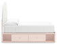 Cama tapizada con paneles y almacenamiento Wistenpine