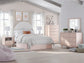 Cama tapizada con paneles y almacenamiento Wistenpine