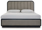 Cama tapizada con paneles y tocador con espejo Rowanbeck California