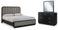 Cama tapizada con paneles y tocador con espejo Rowanbeck California