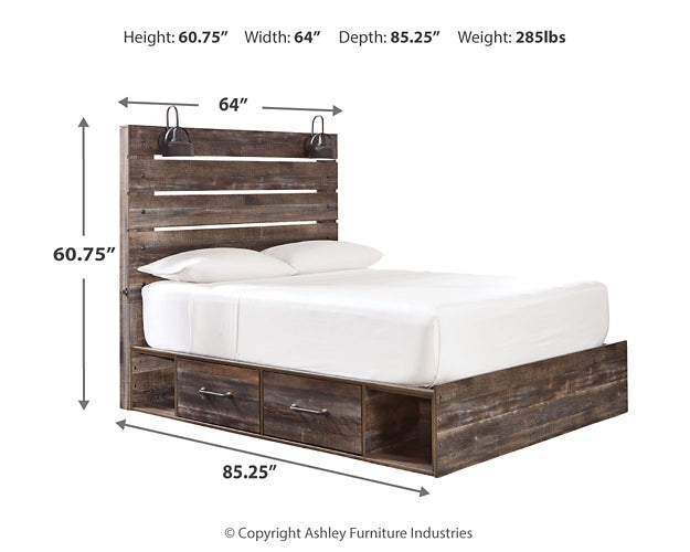 Cama con paneles Drystan y 4 cajones de almacenamiento