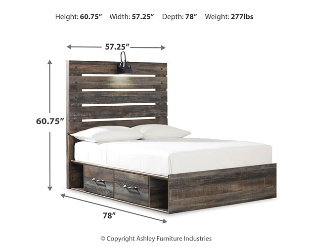 Cama con paneles Drystan y 4 cajones de almacenamiento