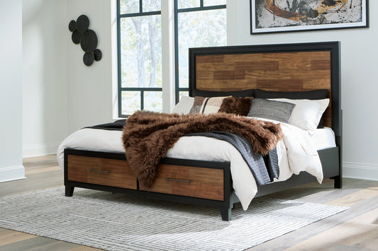 Cama con almacenamiento y paneles Kraeburn