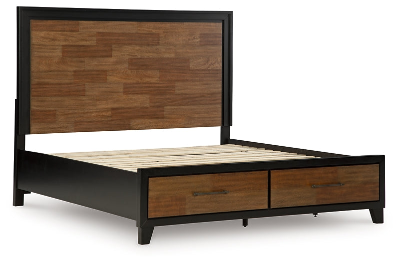 Cama con almacenamiento y paneles Kraeburn