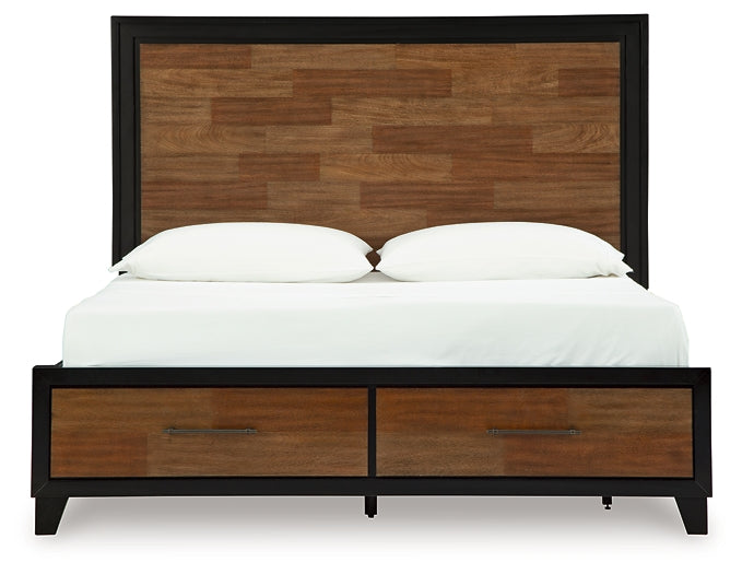 Cama con almacenamiento y paneles Kraeburn