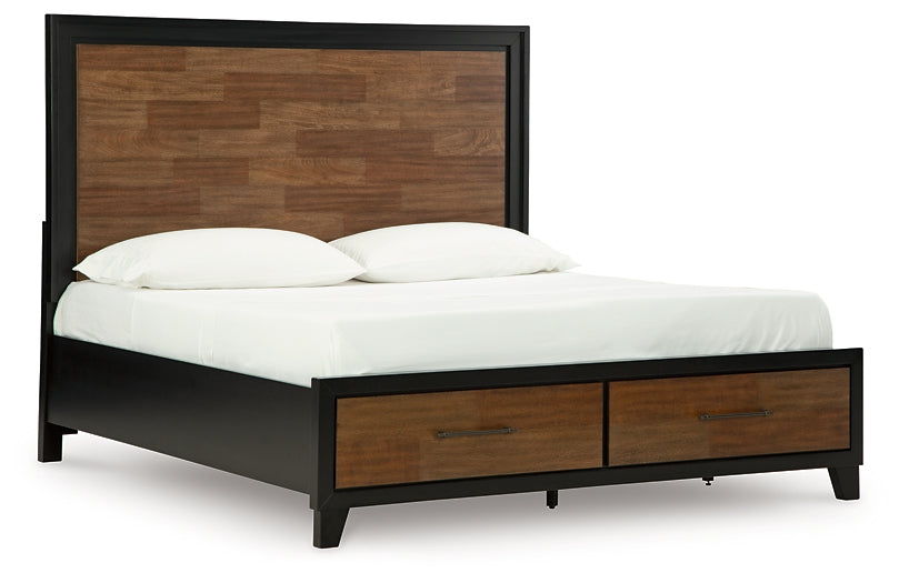 Cama con almacenamiento y paneles Kraeburn