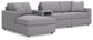 Seccional Modmax de 4 piezas con chaise longue y consola de audio
