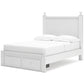 Mollviney  Panel Storage Bed With Mirrored Dresser And Chest