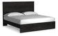 Cama con paneles Belachime, cómoda con espejo y mesita de noche