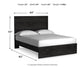 Cama con paneles Belachime, cómoda con espejo y arcón