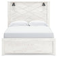 Cama Gerridan con paneles, cómoda con espejo y mesita de noche