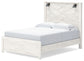 Cama Gerridan con paneles, cómoda con espejo y mesita de noche