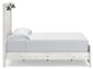 Cama con paneles Gerridan, cómoda con espejo y arcón