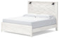 Cama con paneles Gerridan, cómoda con espejo y arcón