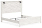 Cama con paneles Gerridan, cómoda con espejo y arcón
