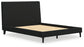 Cama tapizada Cadmori con cómoda con espejo, cómoda y mesita de noche