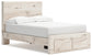 Cama con almacenamiento Lawroy, tocador con espejo y mesita de noche