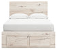 Cama con almacenamiento Lawroy, tocador con espejo y mesita de noche