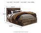 Cama con paneles Derekson y 4 cajones de almacenamiento