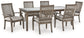 Mesa de comedor para exteriores Rainier Ranch y 6 sillas