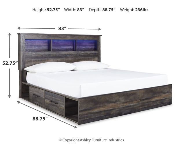 Cama-librería Drystan con dos cajones de almacenamiento