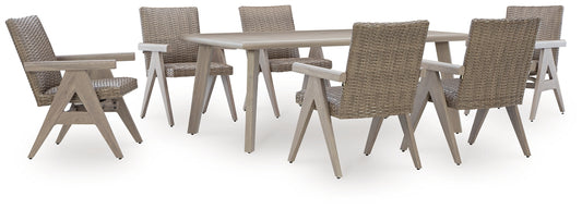 Mesa de comedor exterior y 6 sillas Cliff Trails