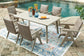Mesa de comedor exterior y 6 sillas Cliff Trails