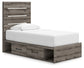 Cama con almacenamiento y paneles Graystorm