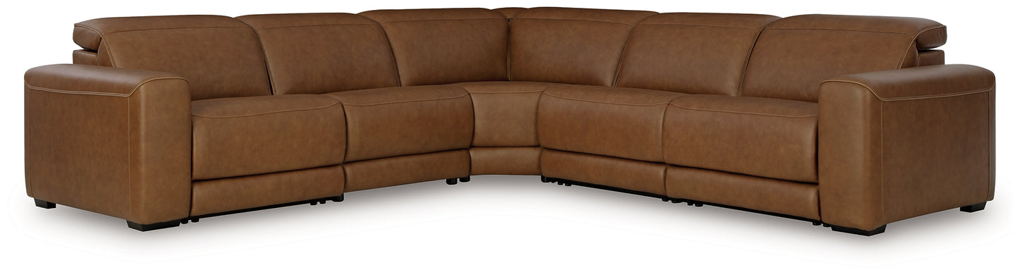 Seccional reclinable eléctrico Magic Man de 5 piezas