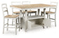 Mesa de comedor de altura de mostrador Purlaney y 4 taburetes