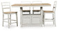 Mesa de comedor de altura de mostrador Purlaney y 4 taburetes