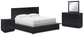 Londer  Panel Bed With Mirrored Dresser And Nightstand