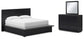 Londer  Panel Bed With Mirrored Dresser
