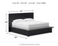 Londer  Panel Bed With Mirrored Dresser, Chest And 2 Nightstands