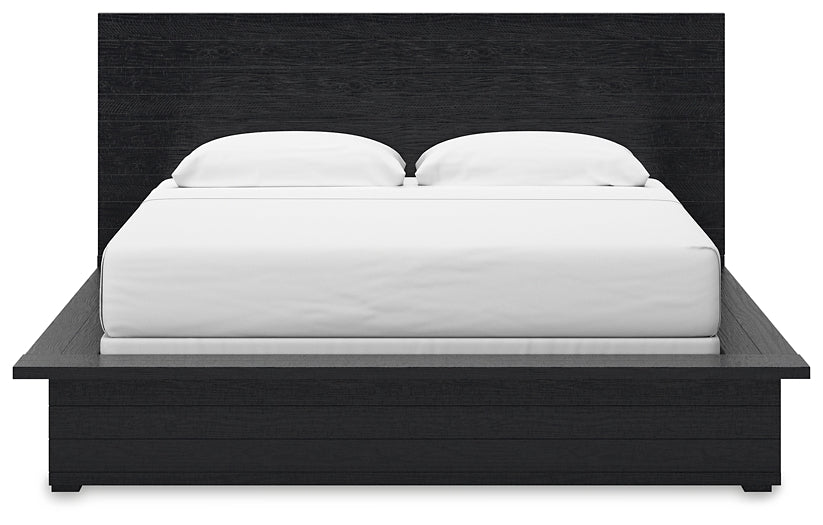 Londer  Panel Bed With Mirrored Dresser And 2 Nightstands