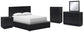 Londer  Panel Bed With Mirrored Dresser, Chest And Nightstand