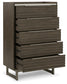 Arkenton  Panel Bed With Mirrored Dresser, Chest And Nightstand