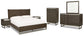 Arkenton California  Panel Bed With Mirrored Dresser, Chest And 2 Nightstands