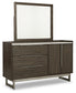 Arkenton  Panel Bed With Mirrored Dresser
