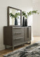 Arkenton  Panel Bed With Mirrored Dresser