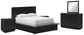 Londer  Panel Bed With Mirrored Dresser And 2 Nightstands