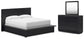 Londer California  Panel Bed With Mirrored Dresser