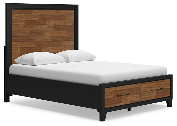 Cama con almacenamiento y paneles Kraeburn