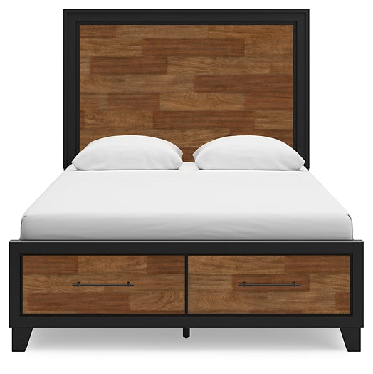 Cama con almacenamiento y paneles Kraeburn