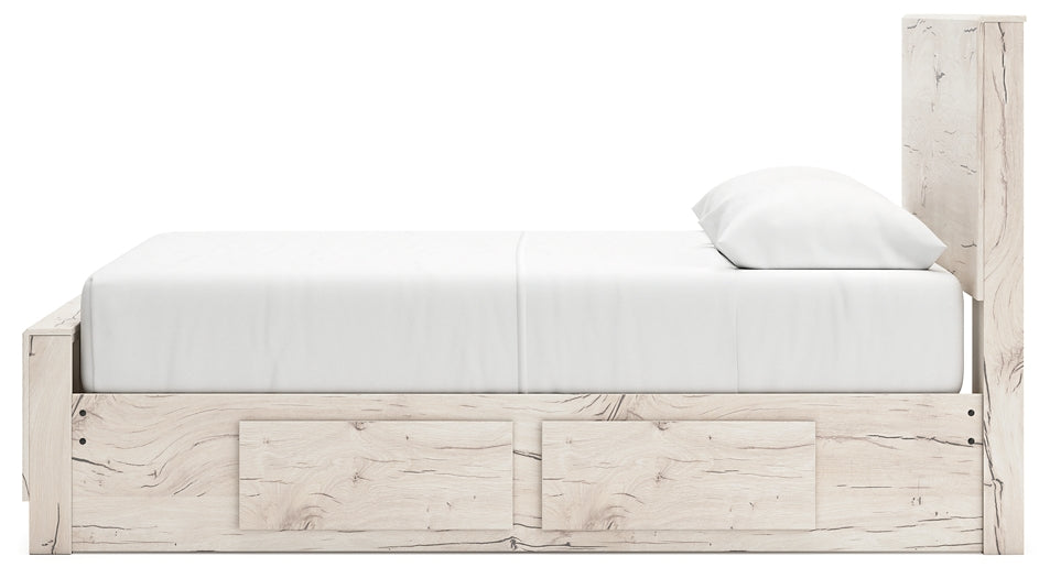 Cama con paneles Lawroy y almacenamiento