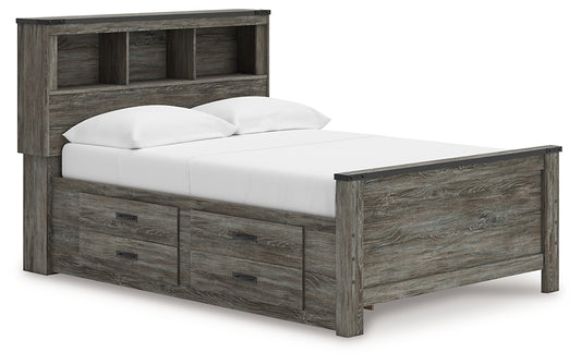 Frandern  Bookcase Panel Bed With Storage