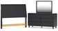 Danziar  Panel Headboard With Mirrored Dresser